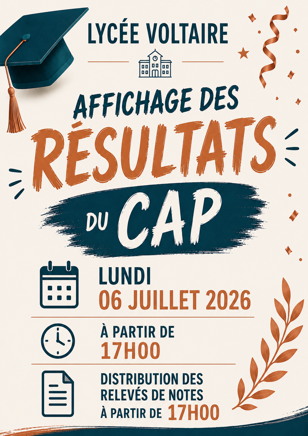 affichage des resultats CAP